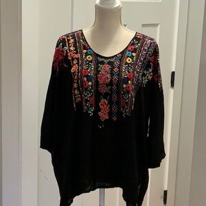 Large Johnny Was Embroidered Top